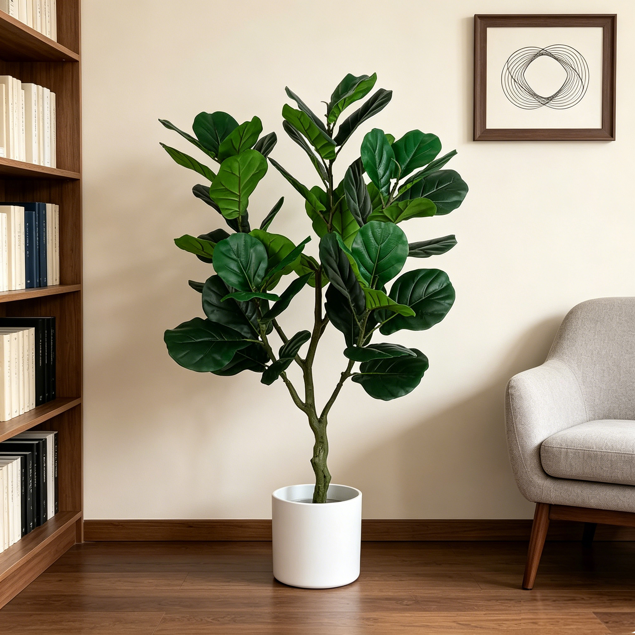 Ficus Lyrata Tree - 135cm Artificial Fiddle Leaf Fig Tree