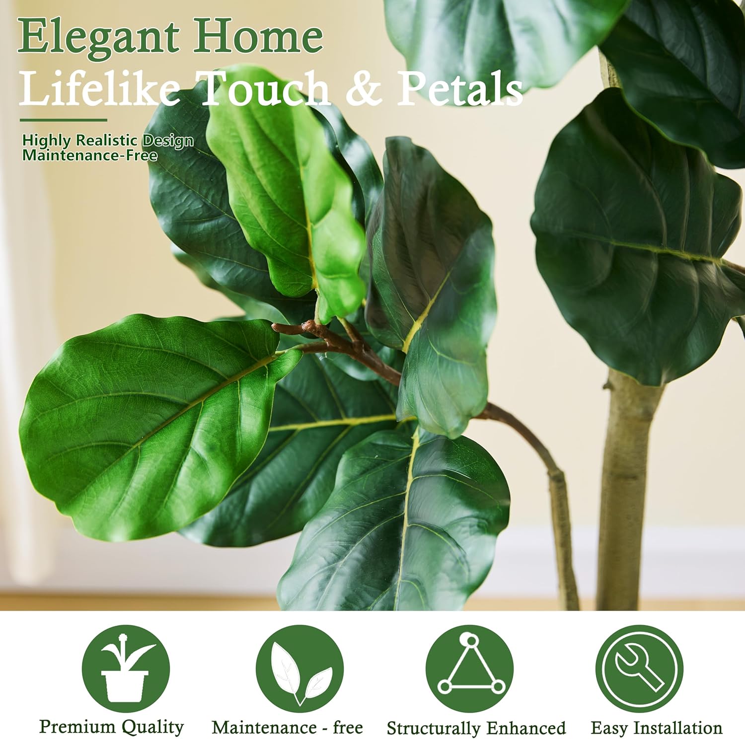 135cm Artificial Fiddle Leaf F - Ficus Lyrata Tree のレビューと価格