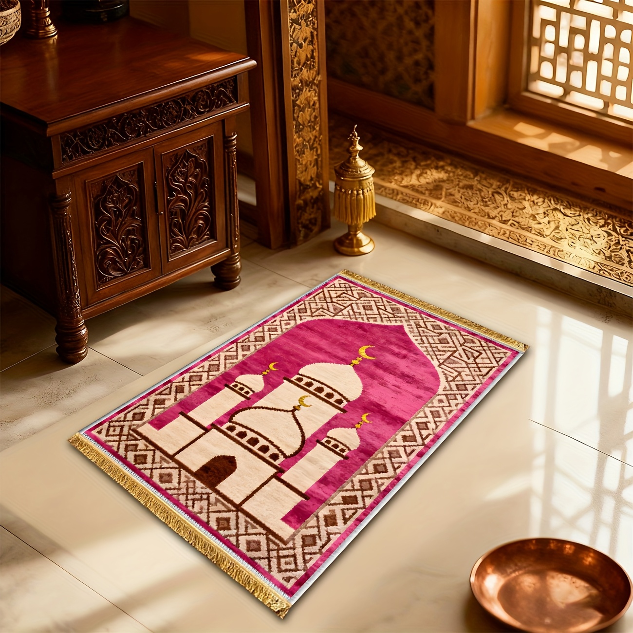 VIKAMA Pink Geometric Mosque M - Maranta Prayer Plant のレビューと価格