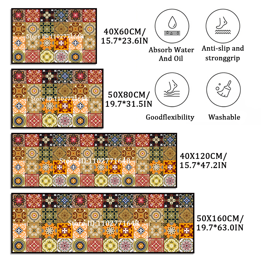 Flower Long Large Kitchen Mat  - Maranta Prayer Plant のレビューと価格