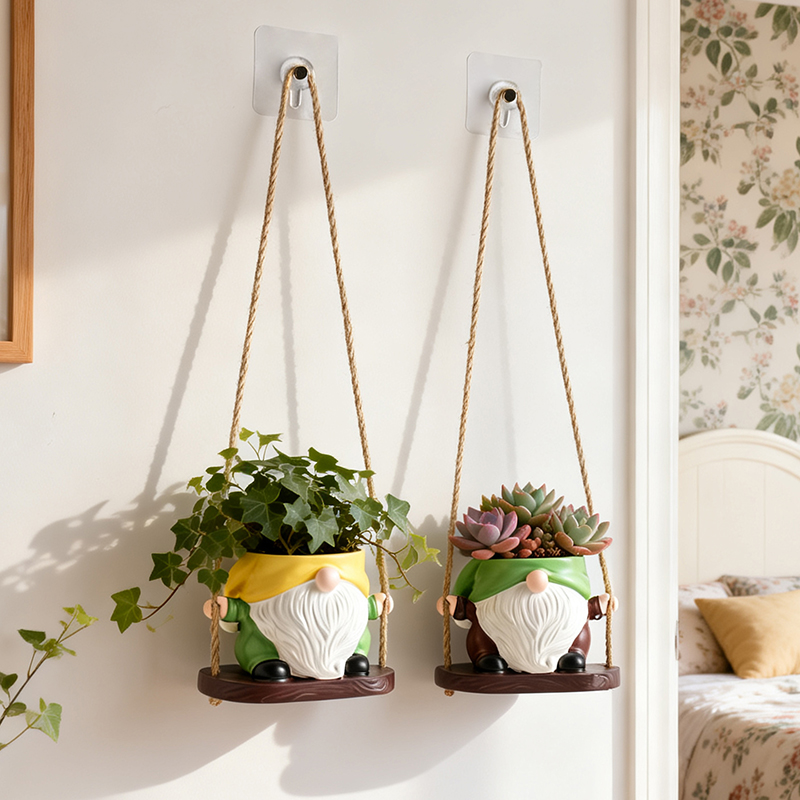 Bohemian Gnome Swing Hanging P - Echeveria Succulent のレビューと価格