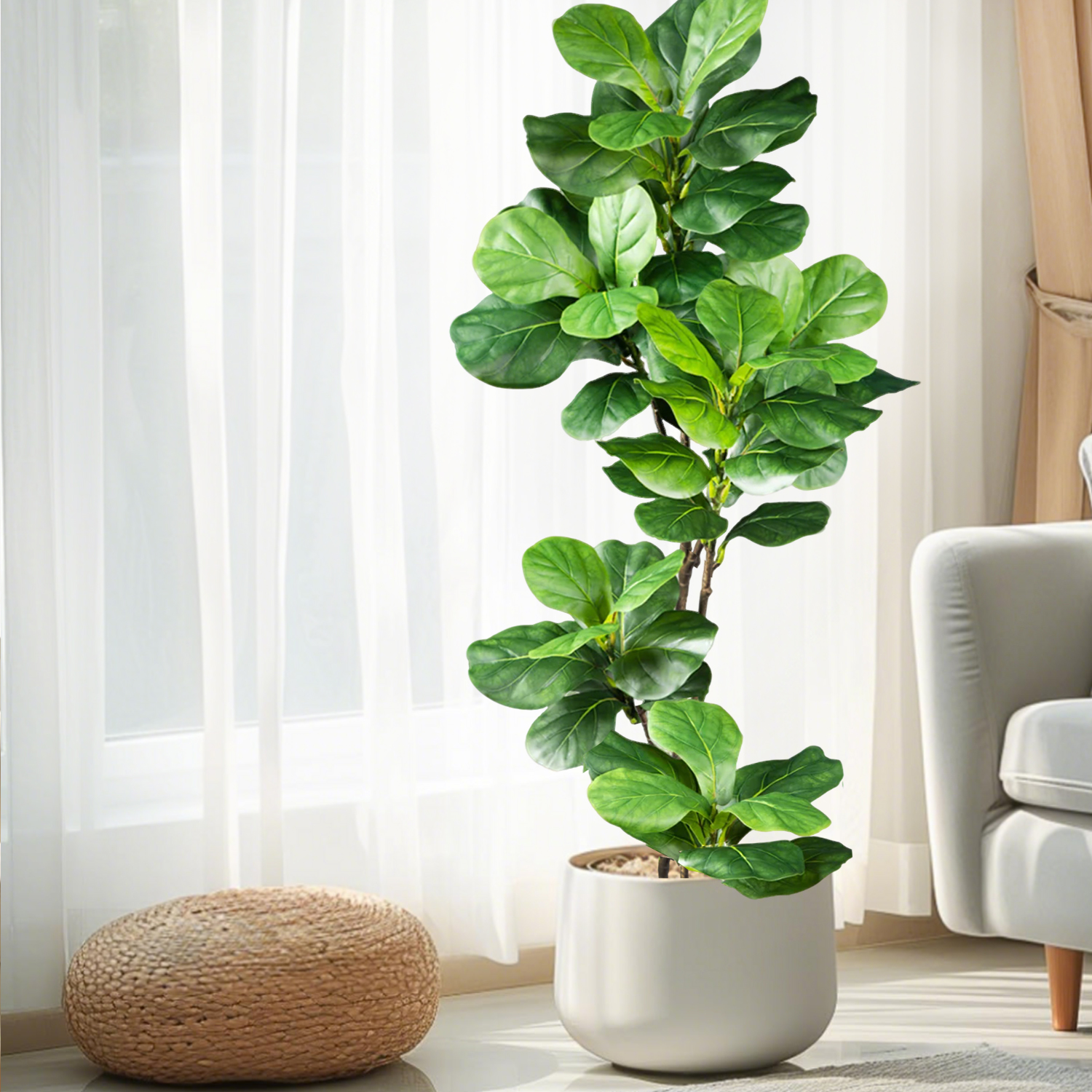 45-135cm  Artificial Fiddle Le - Ficus Lyrata Tree のレビューと価格