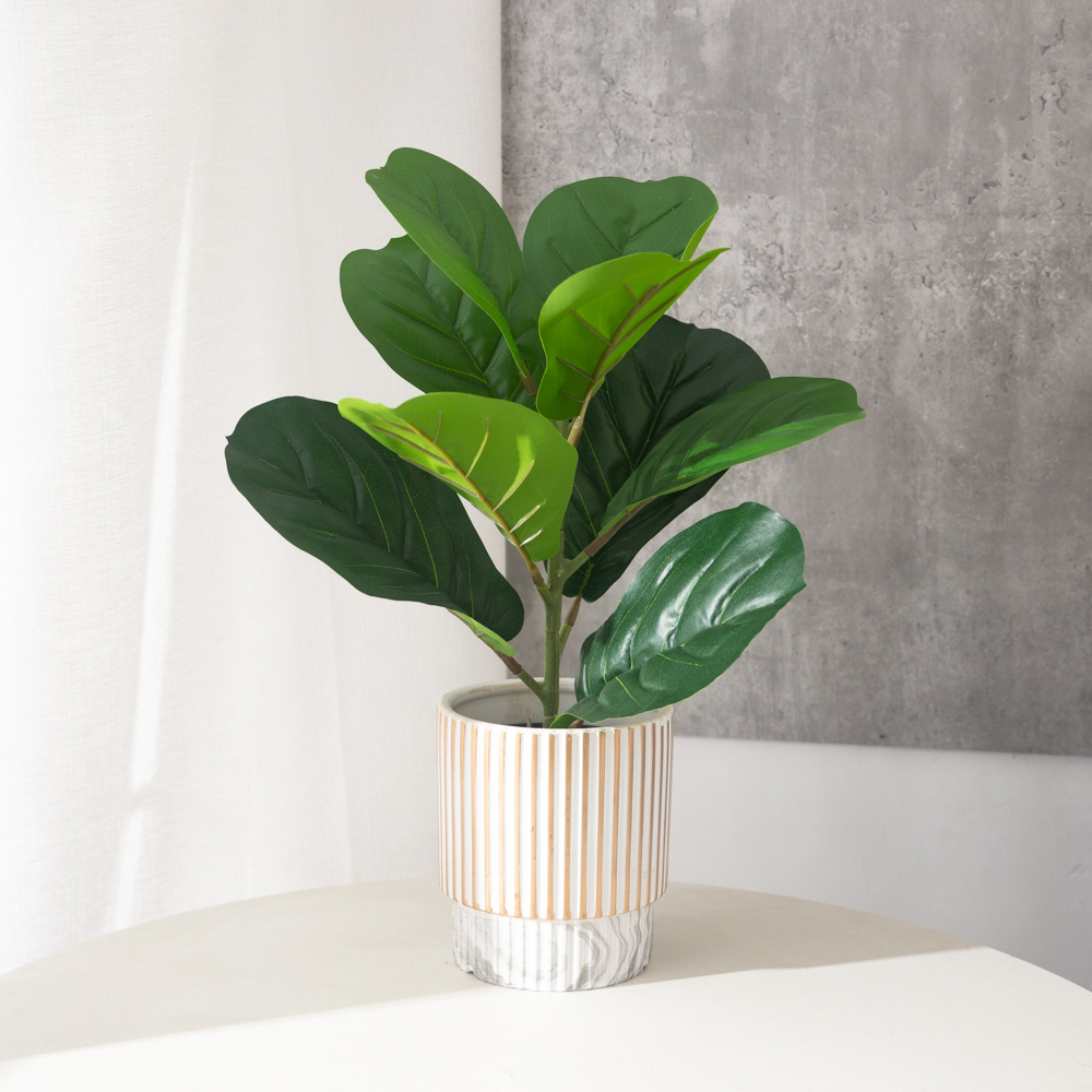 38cm 9 Forks Artificial Ficus  - Ficus Lyrata Tree のレビューと価格
