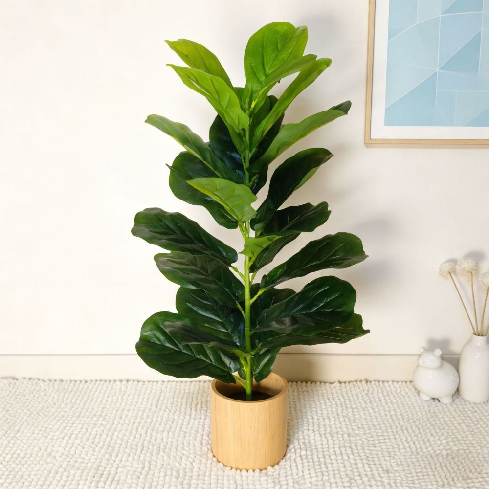 Green Plastic Artificial Ficus - Ficus Lyrata Tree のレビューと価格