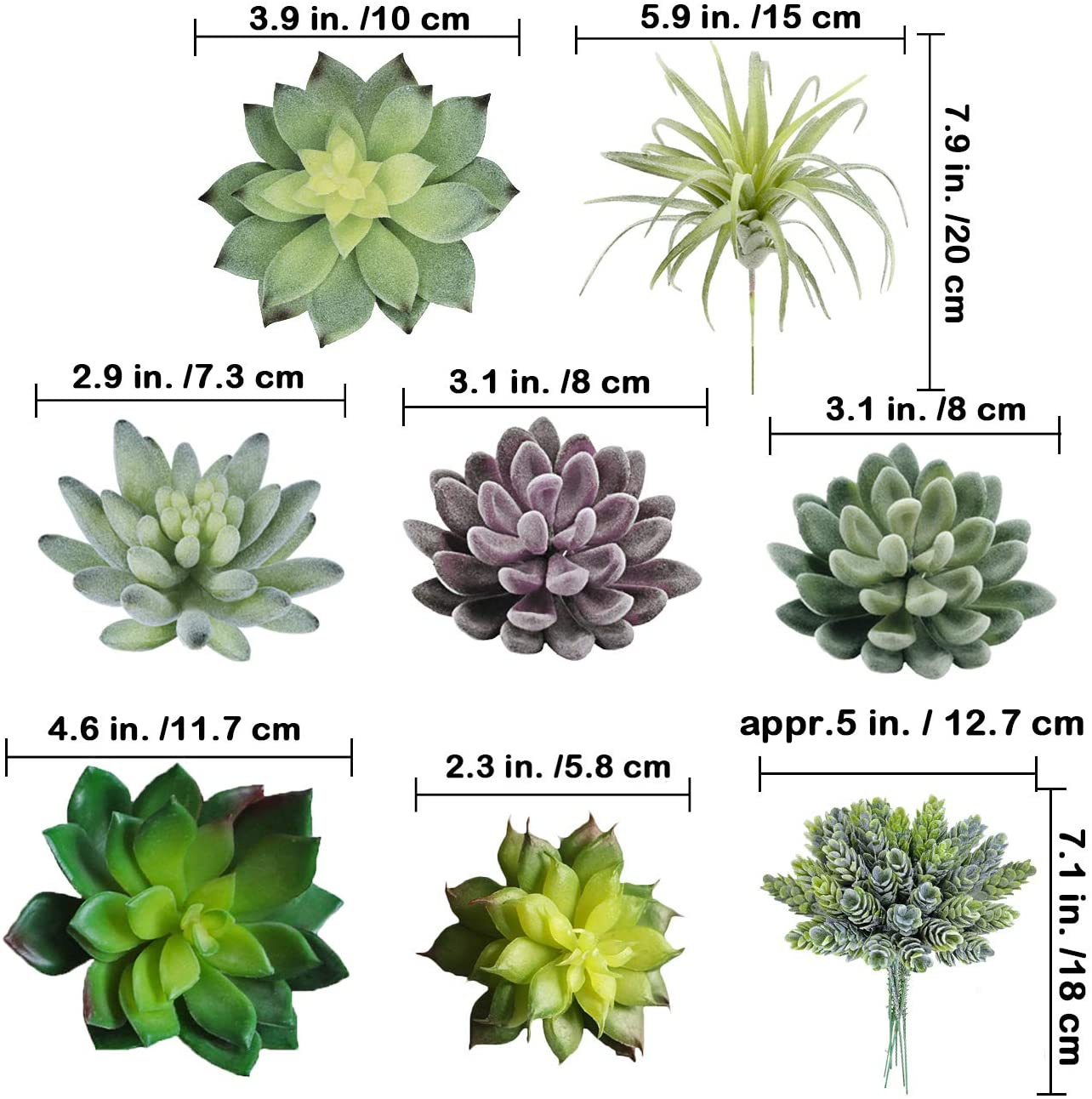 15 Pack Assorted Artificial Su - Echeveria Succulent のレビューと価格
