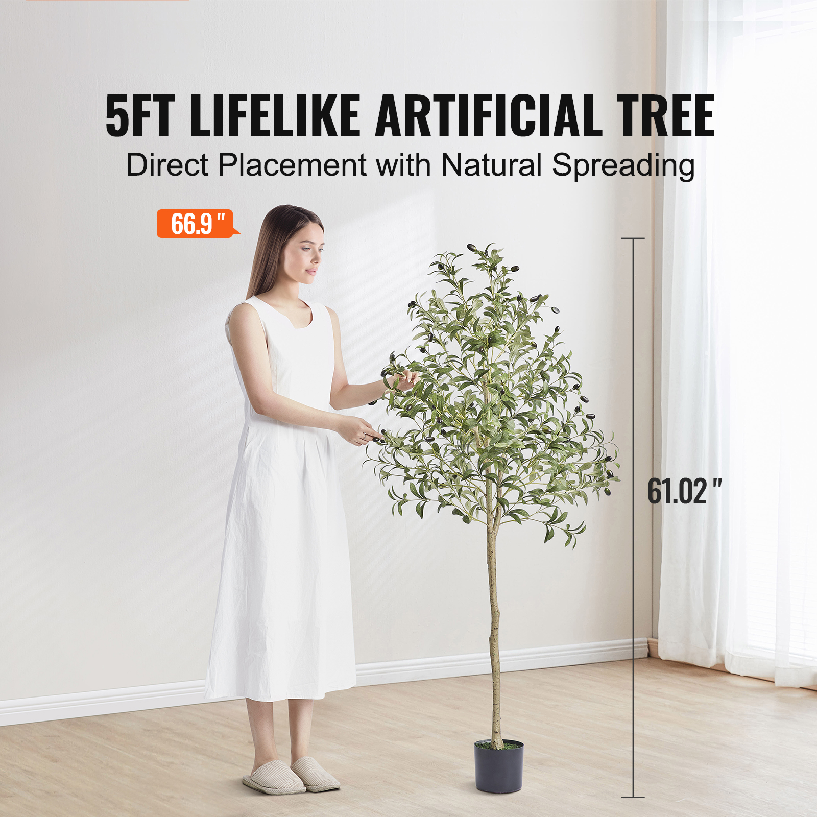 SucceBuy Artificial Olive Tree - Ficus Lyrata Tree のレビューと価格