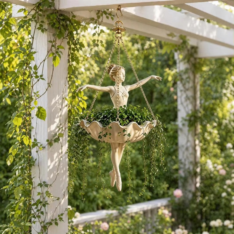 Resin Ballet Dancer Hanging Pl - Spider Plant Hanging のレビューと価格