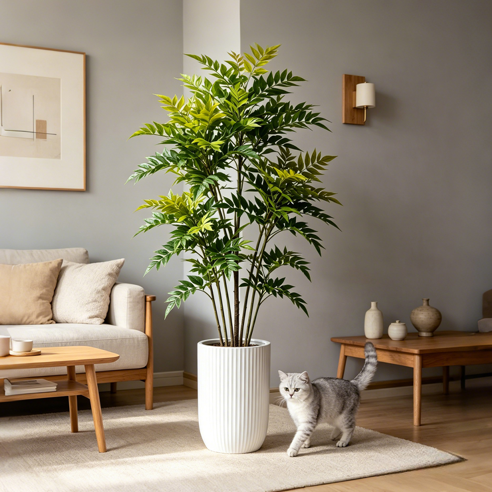 73-135cm Artificial Nandina Pl - Ficus Lyrata Tree のレビューと価格