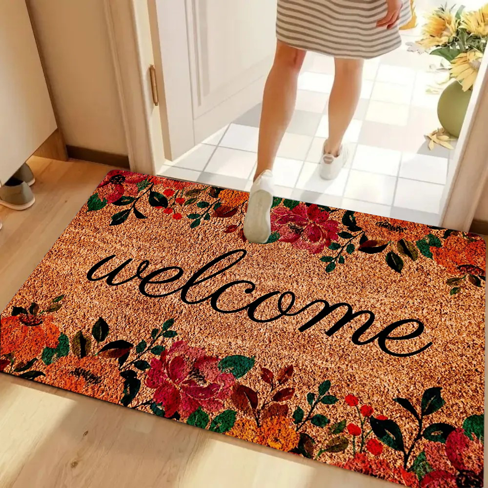 Welcome Retro Floral Doormat O - Maranta Prayer Plant のレビューと価格