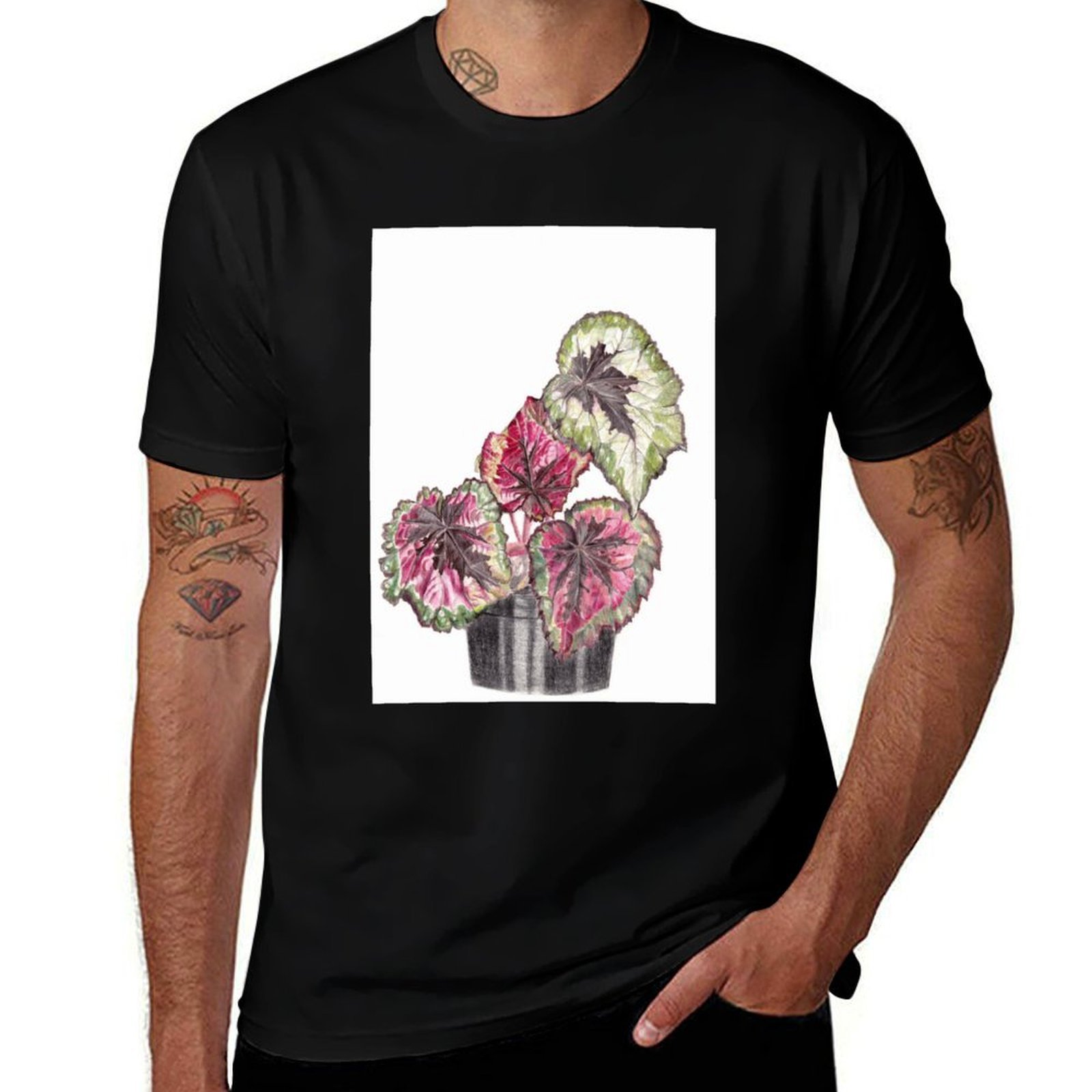 Begonia Rex T-Shirt Simple Gra - Begonia Rex のレビューと価格